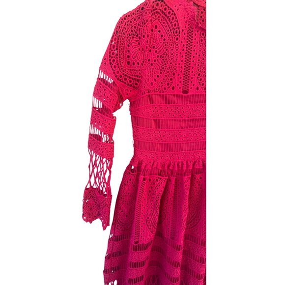 Boohoo Occasion Red Lace Dress Womens UK 12 US 8 - Picture 12 of 12